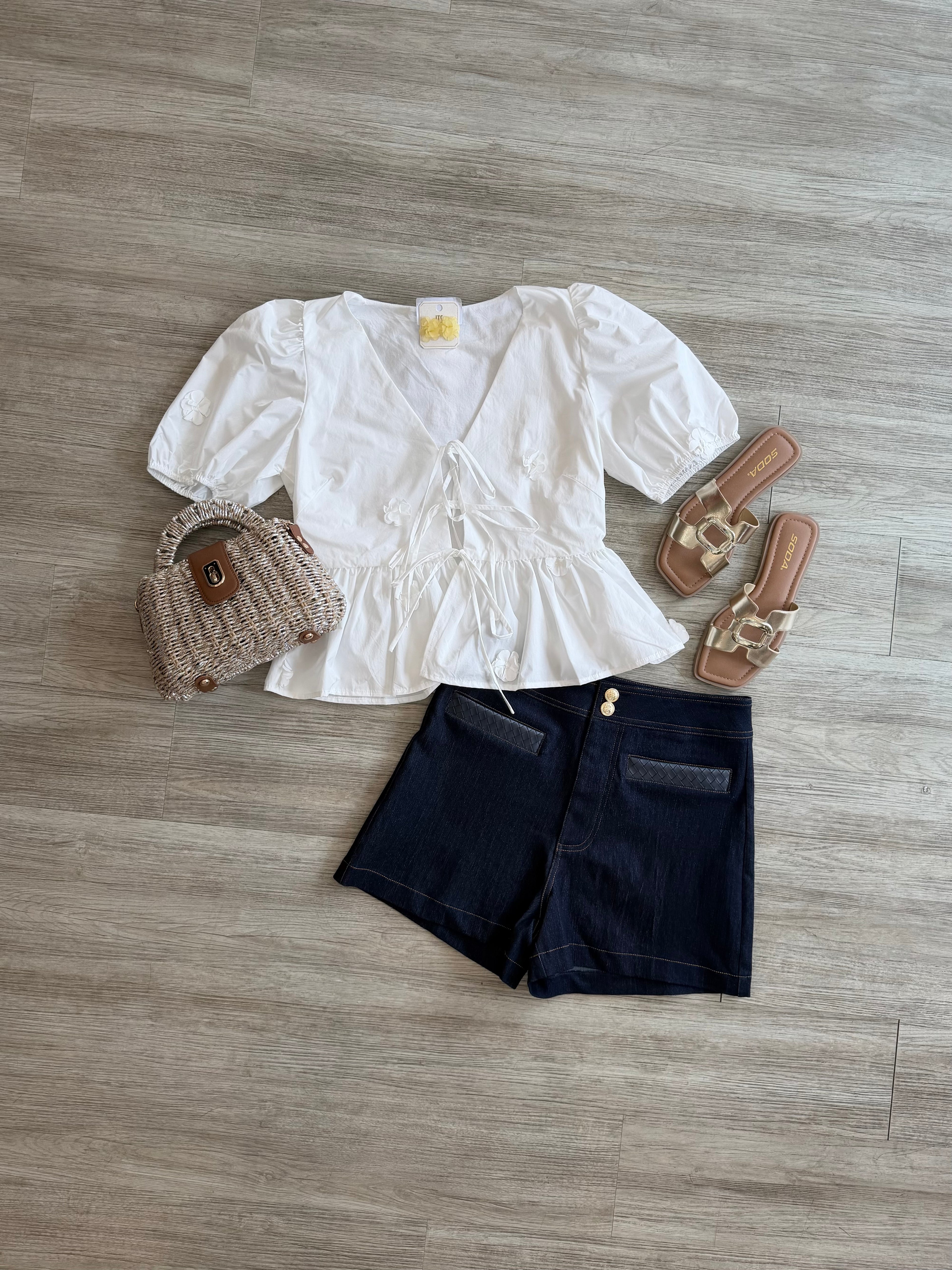 Lucy Paris Melanie Tie Top White
