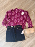 Nora Floral Print Button Top