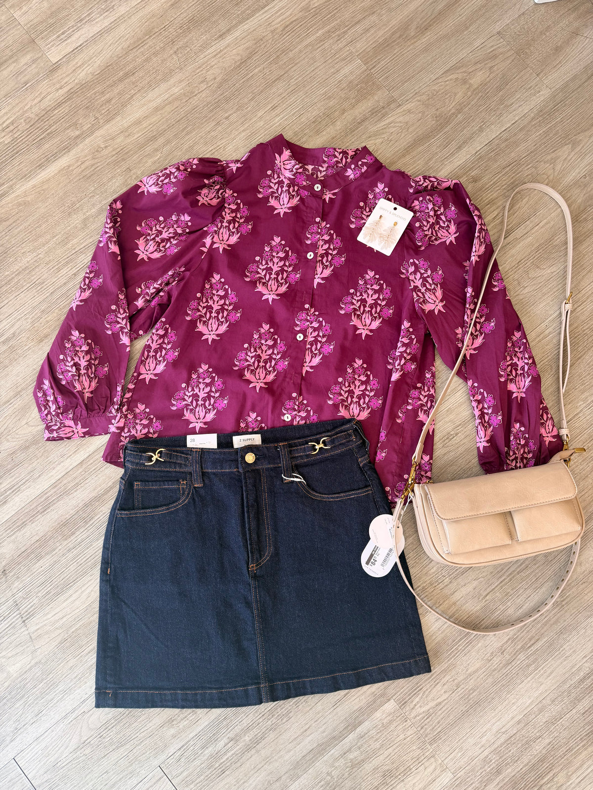 Nora Floral Print Button Top