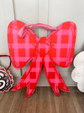 Doodles Gingham Bow Doorhanger