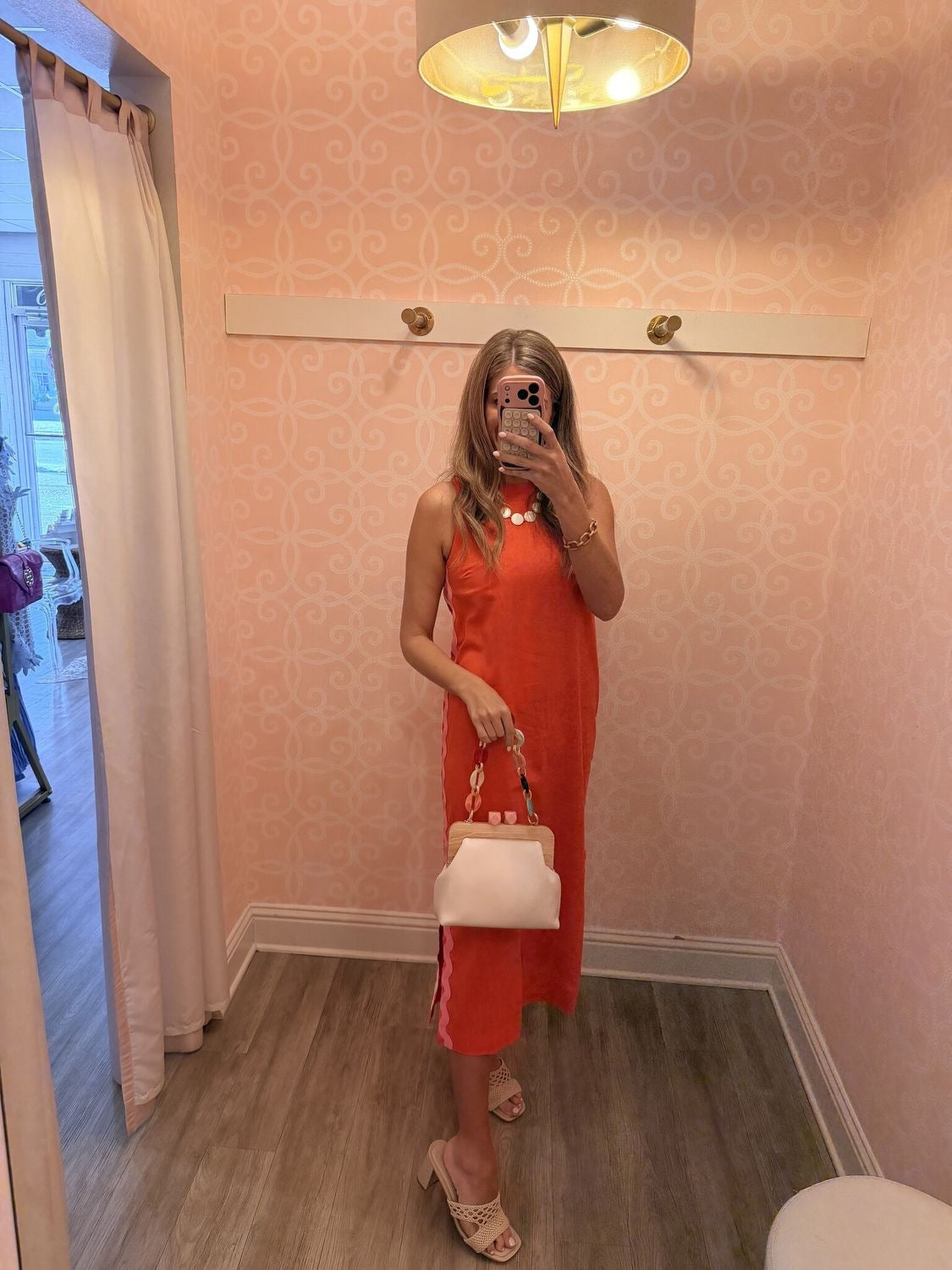 City Girl Ric Rac Midi Dress