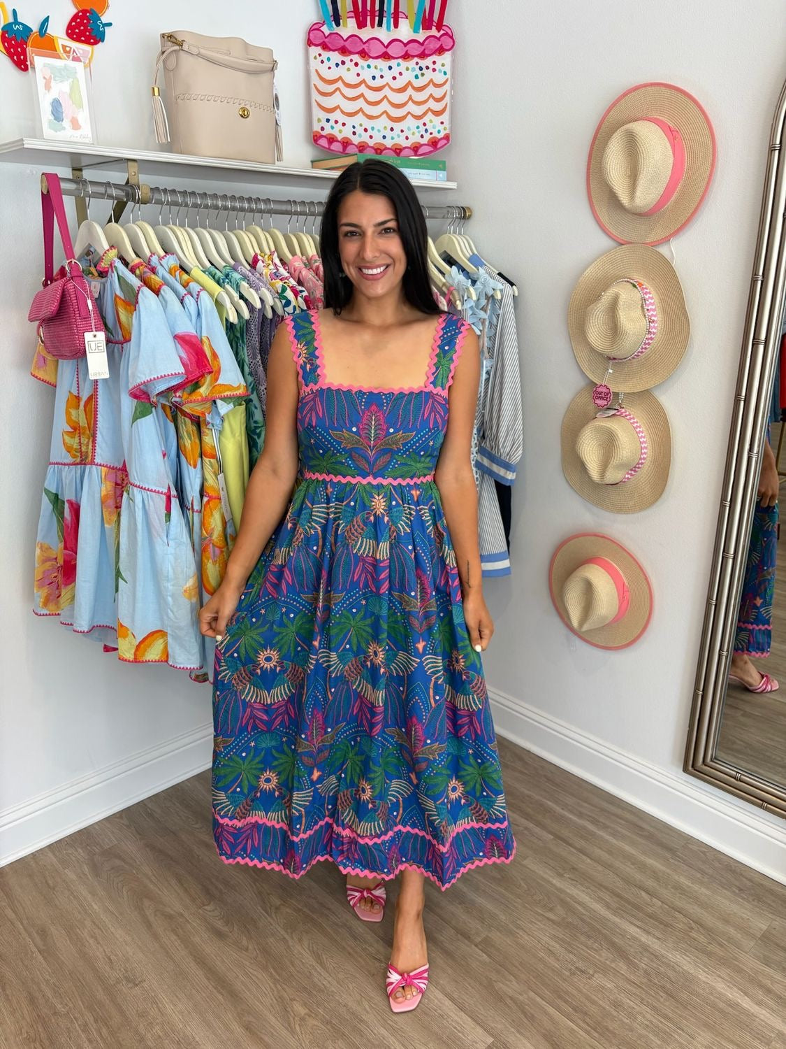 Yori Rulley Pleated Midi Dress