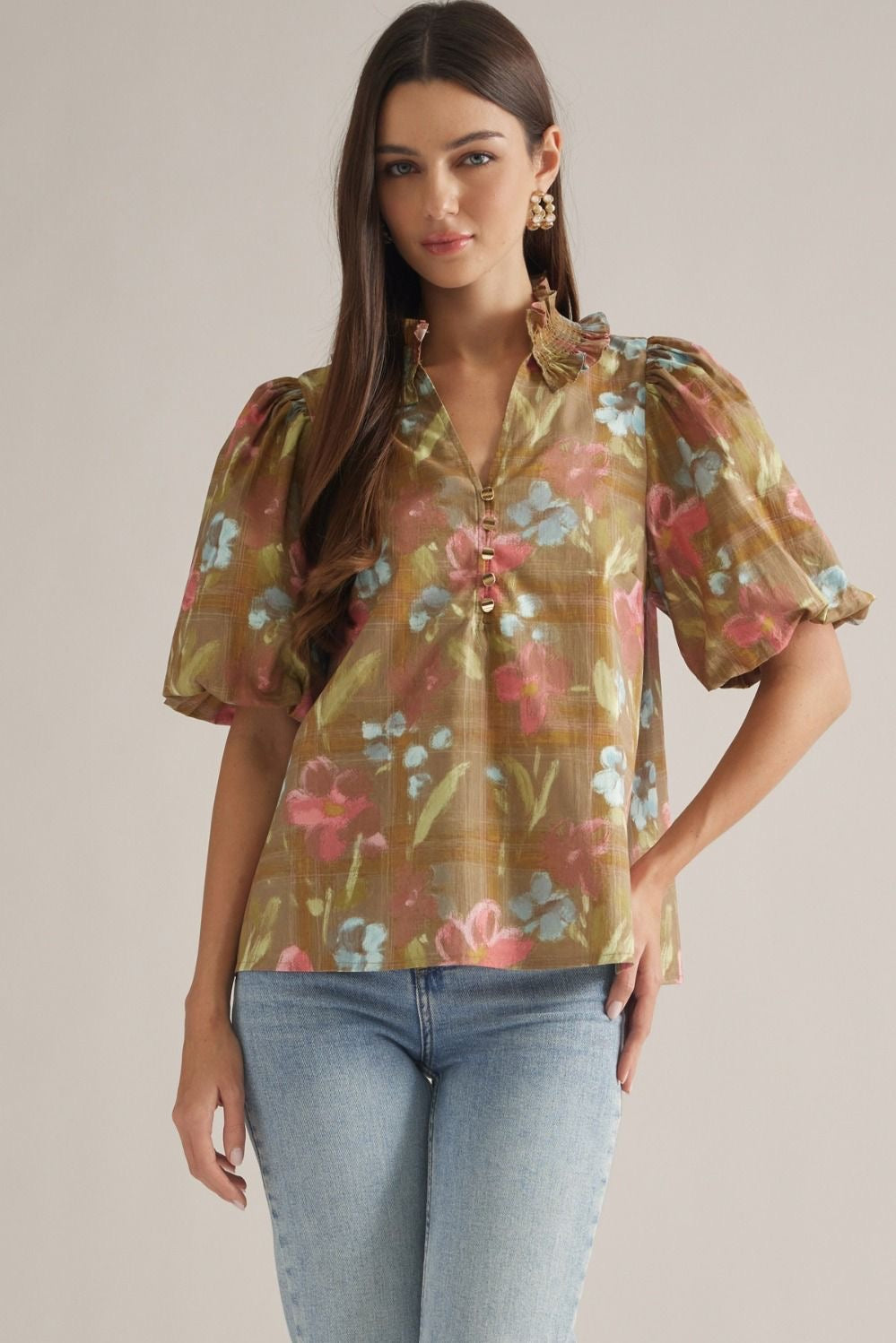 Meadows Floral Puff Sleeve Top