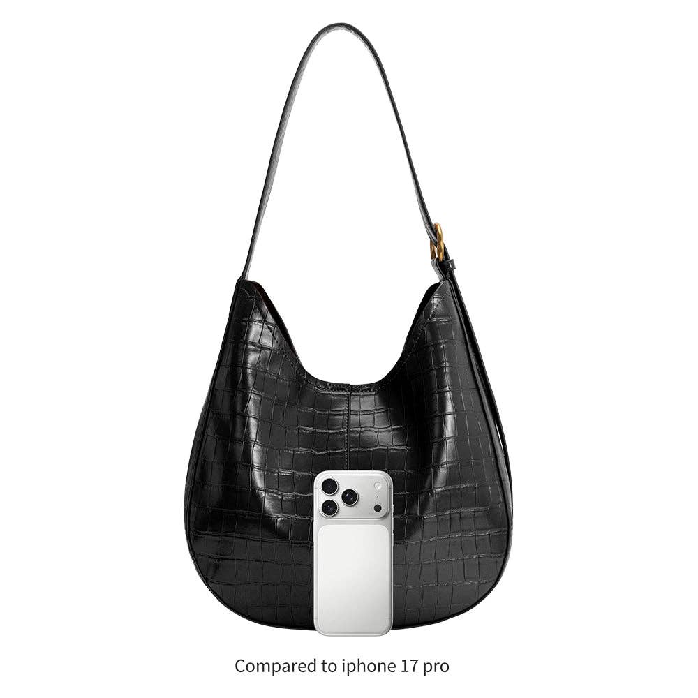 Stefanie Chocolate Recycled Vegan Leather Shoulder Bag