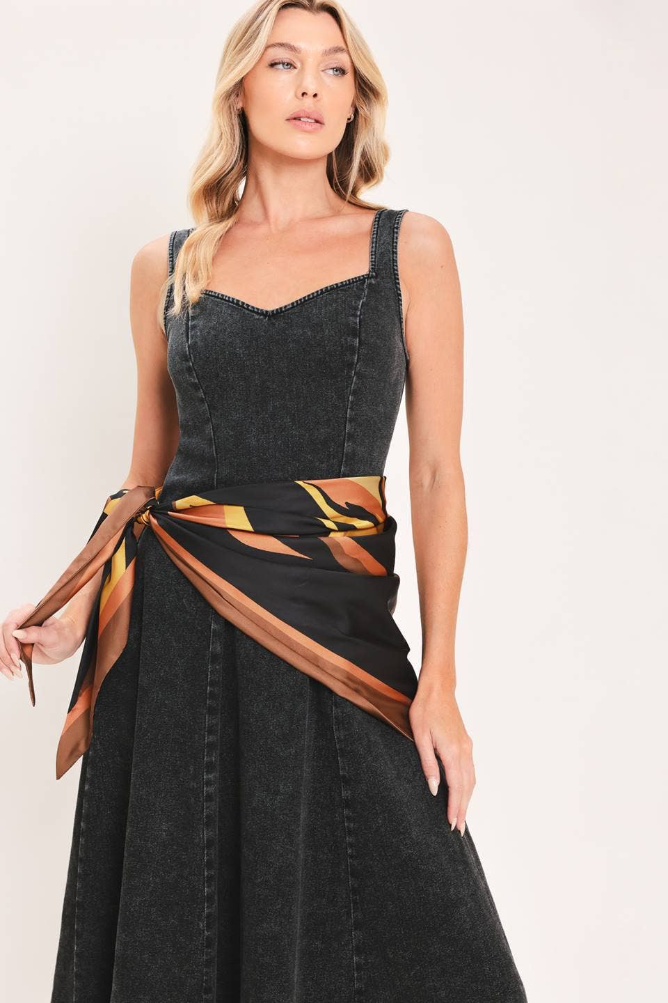 Graham Washed Denim Midi Dress