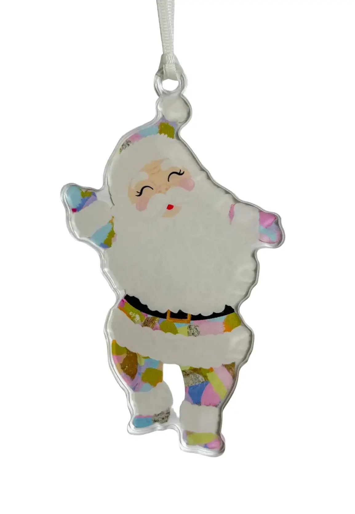 Holiday Party Santa Acrylic Ornament