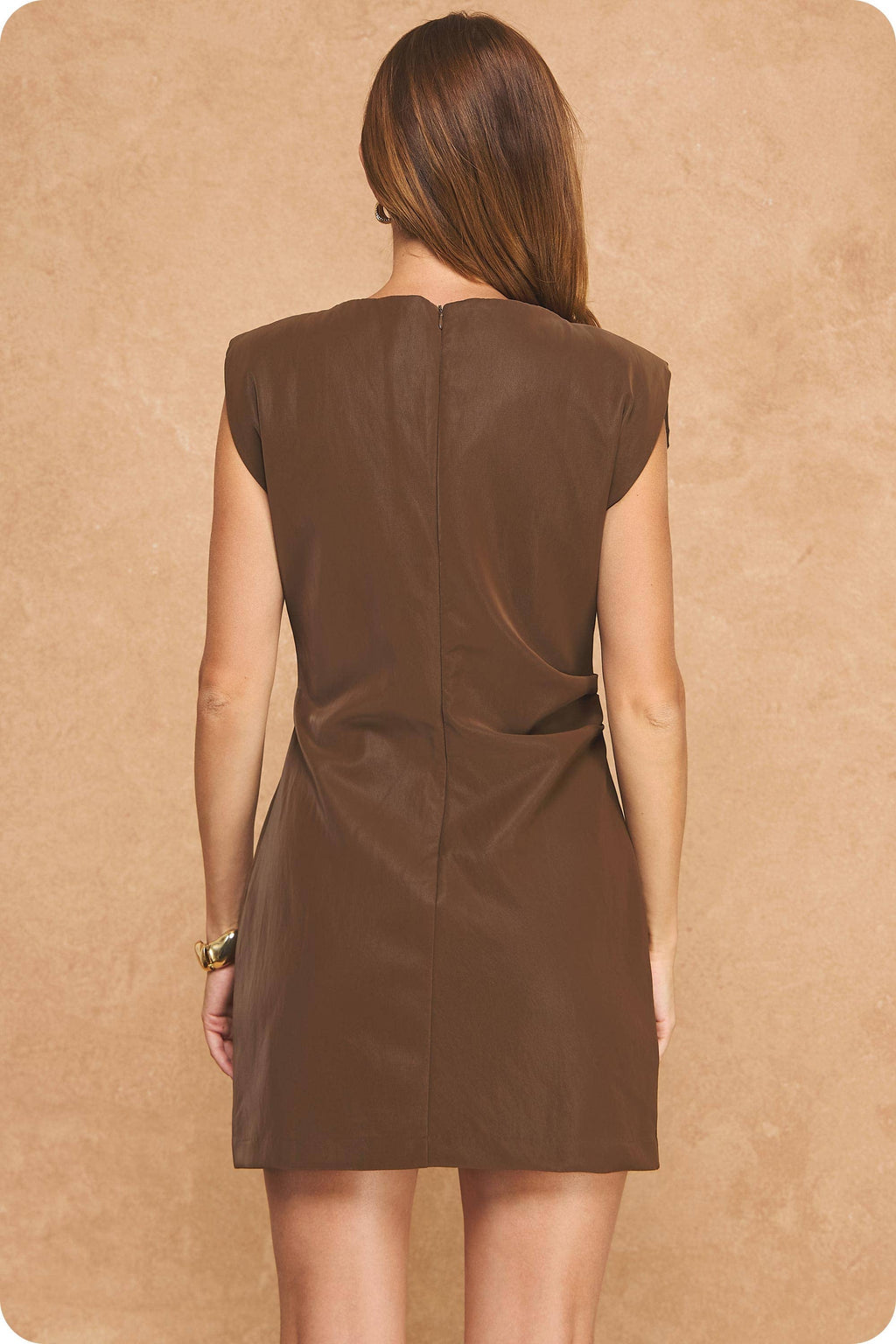 Charlie Ruched Faux Leather Dress