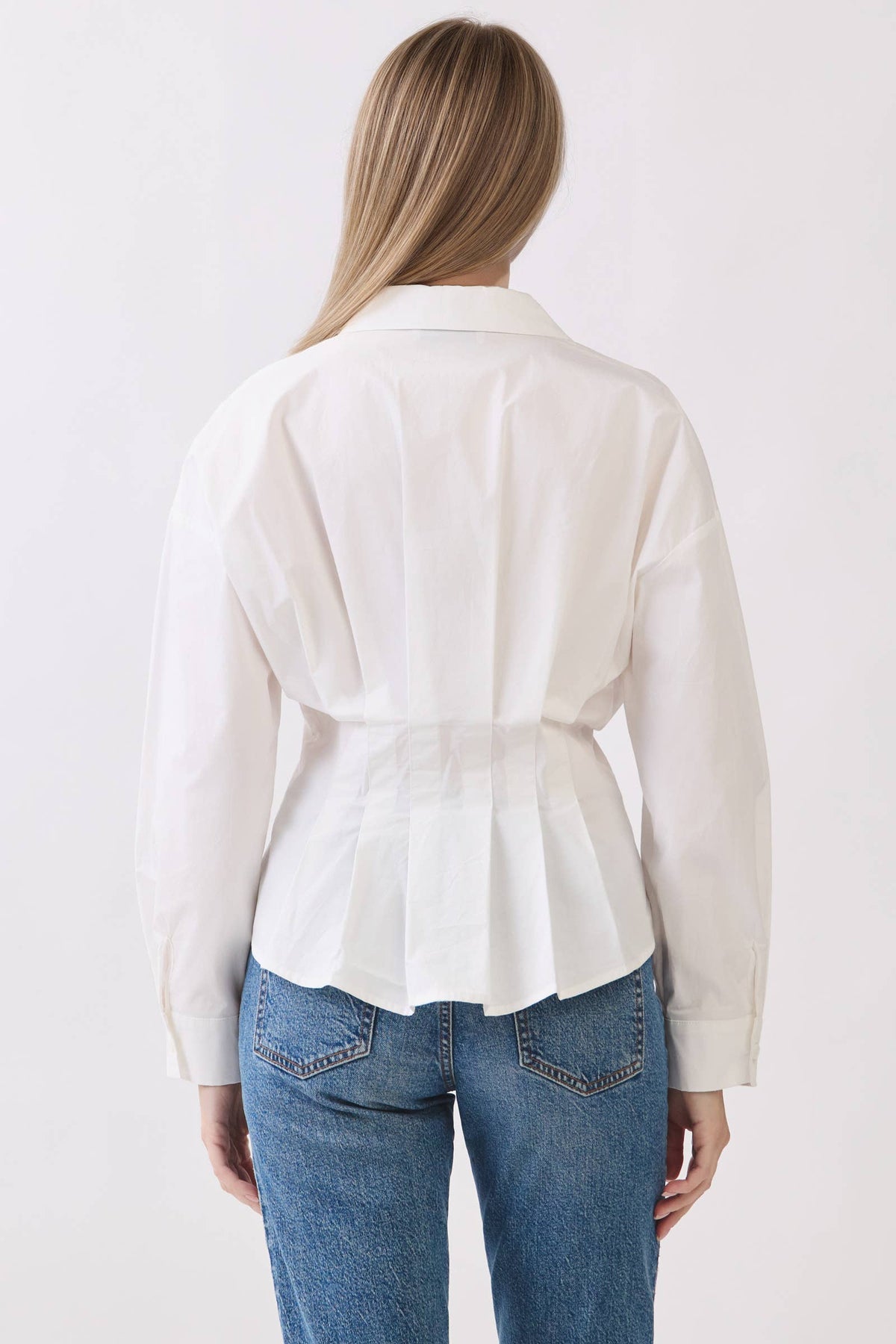 Joey Pleated Button Down Top
