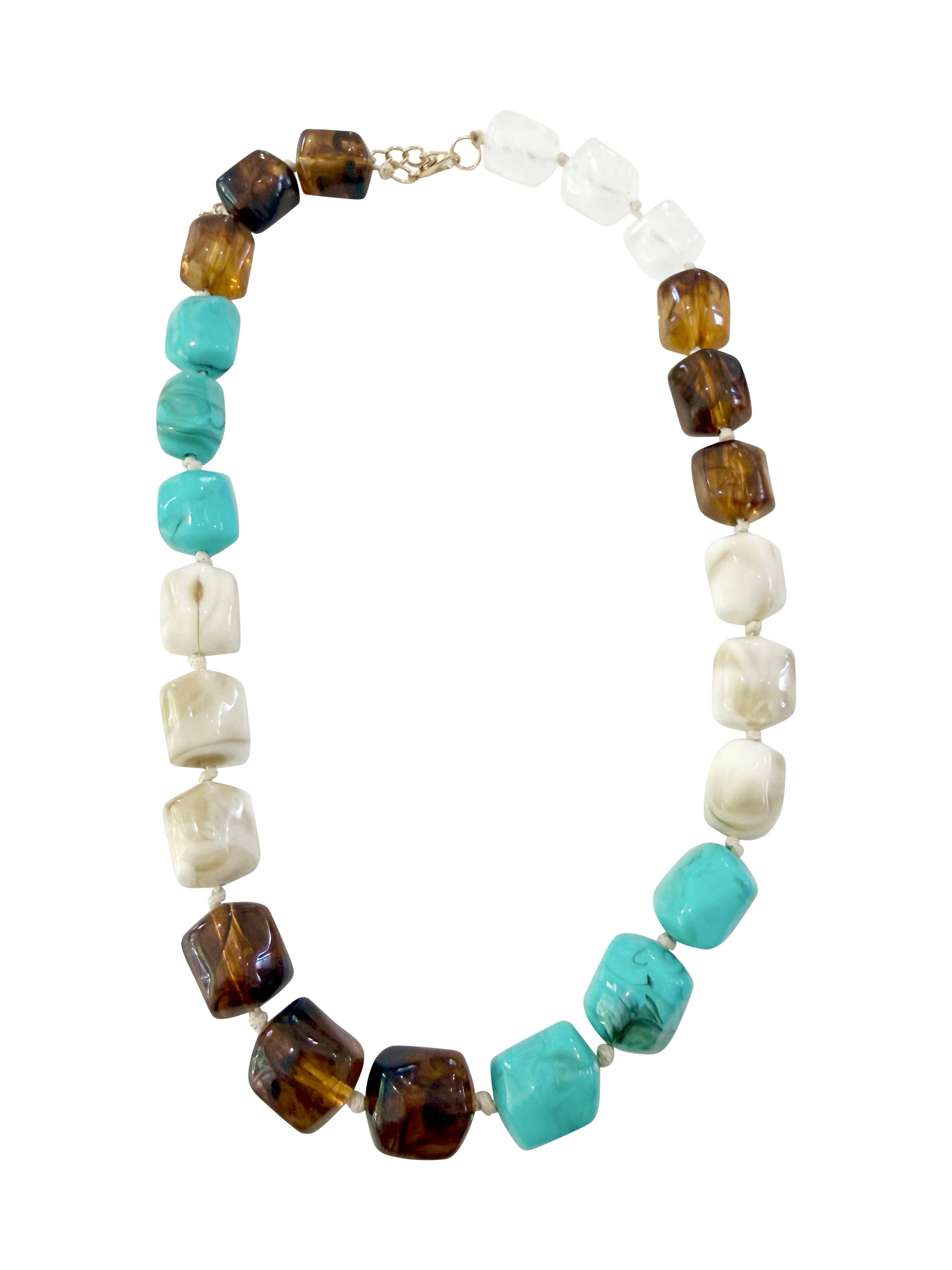 Flint Beaded Necklace Turq/Tort
