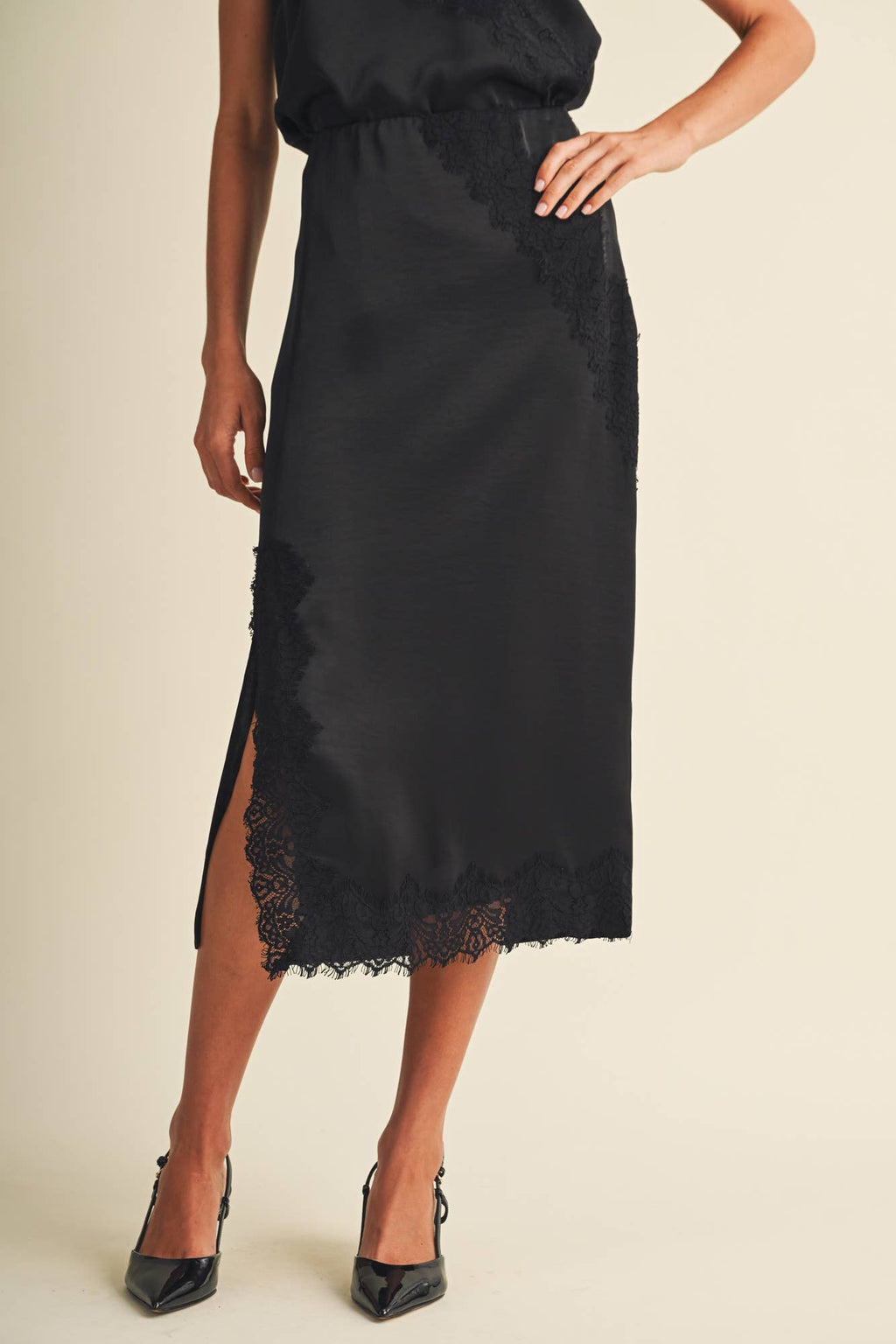 Constance Lace Slit Skirt