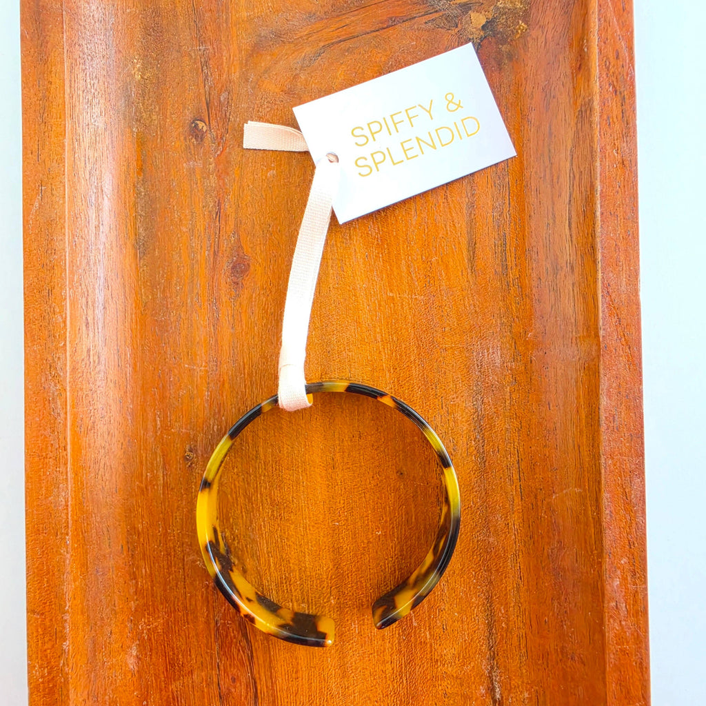 Brynn Bracelet - Tortoise Standard Acrylic Cuff