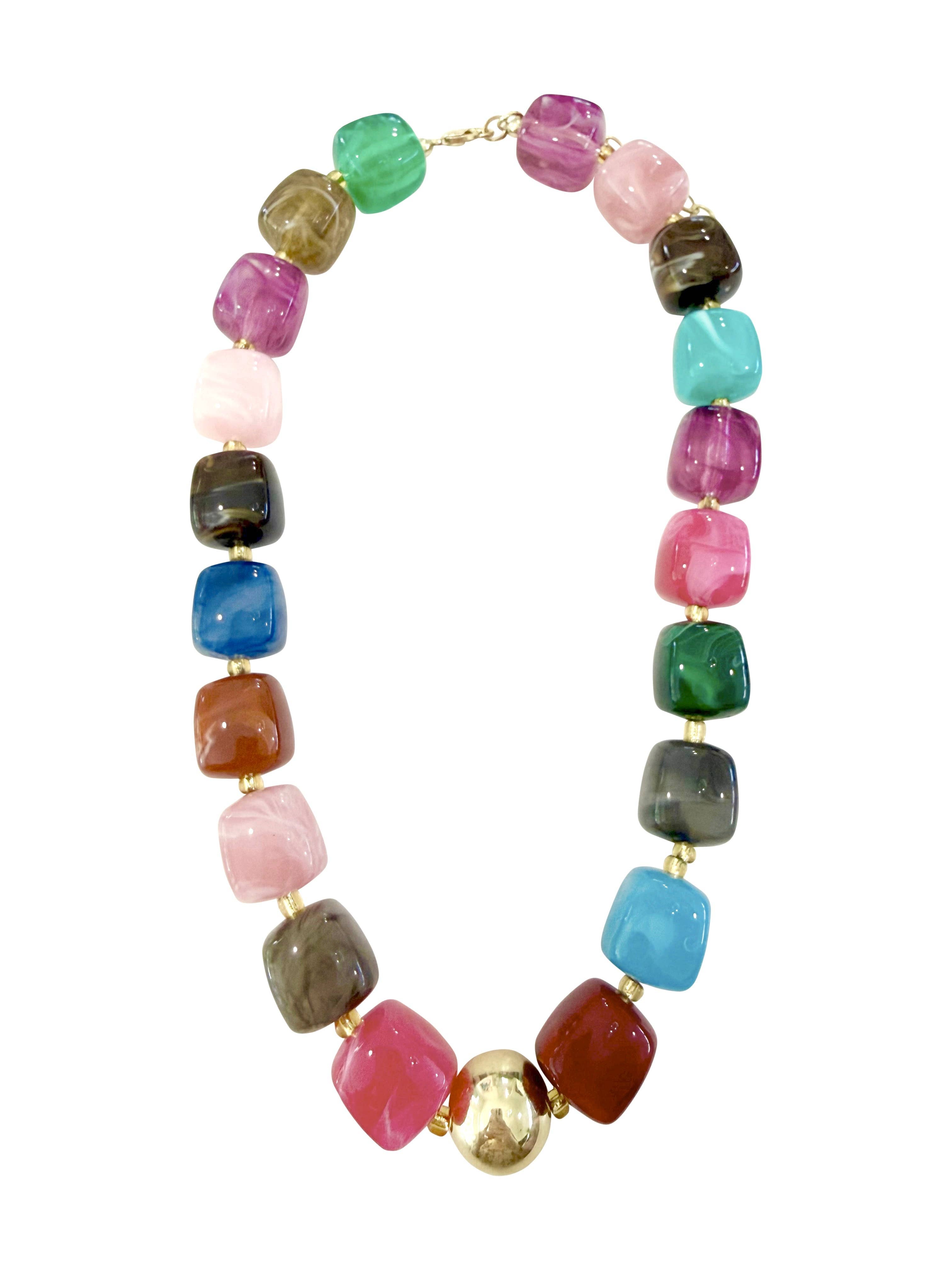 Massey Chunky Beaded Necklace - Multi