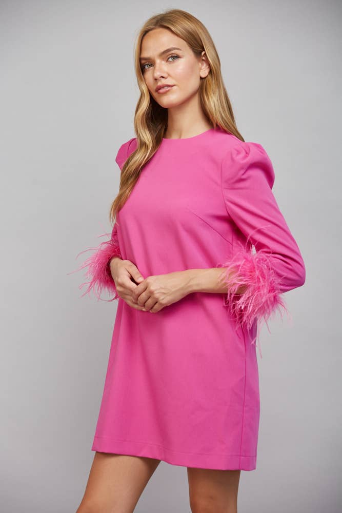 Marissa Feather Trim Dress