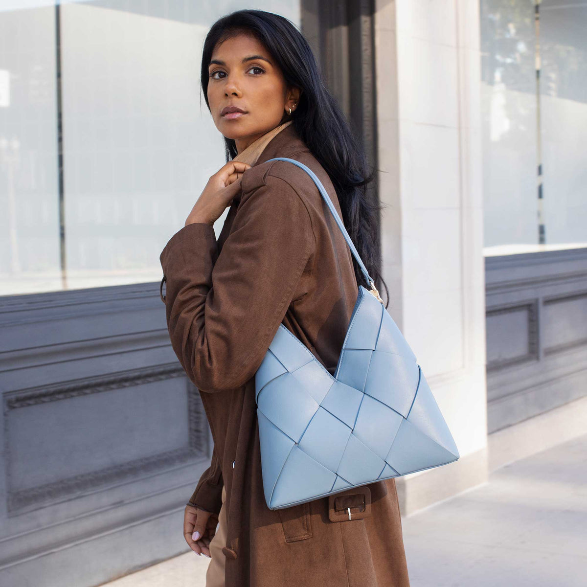 Phaedra Slate Recycled Vegan Leather Shoulder