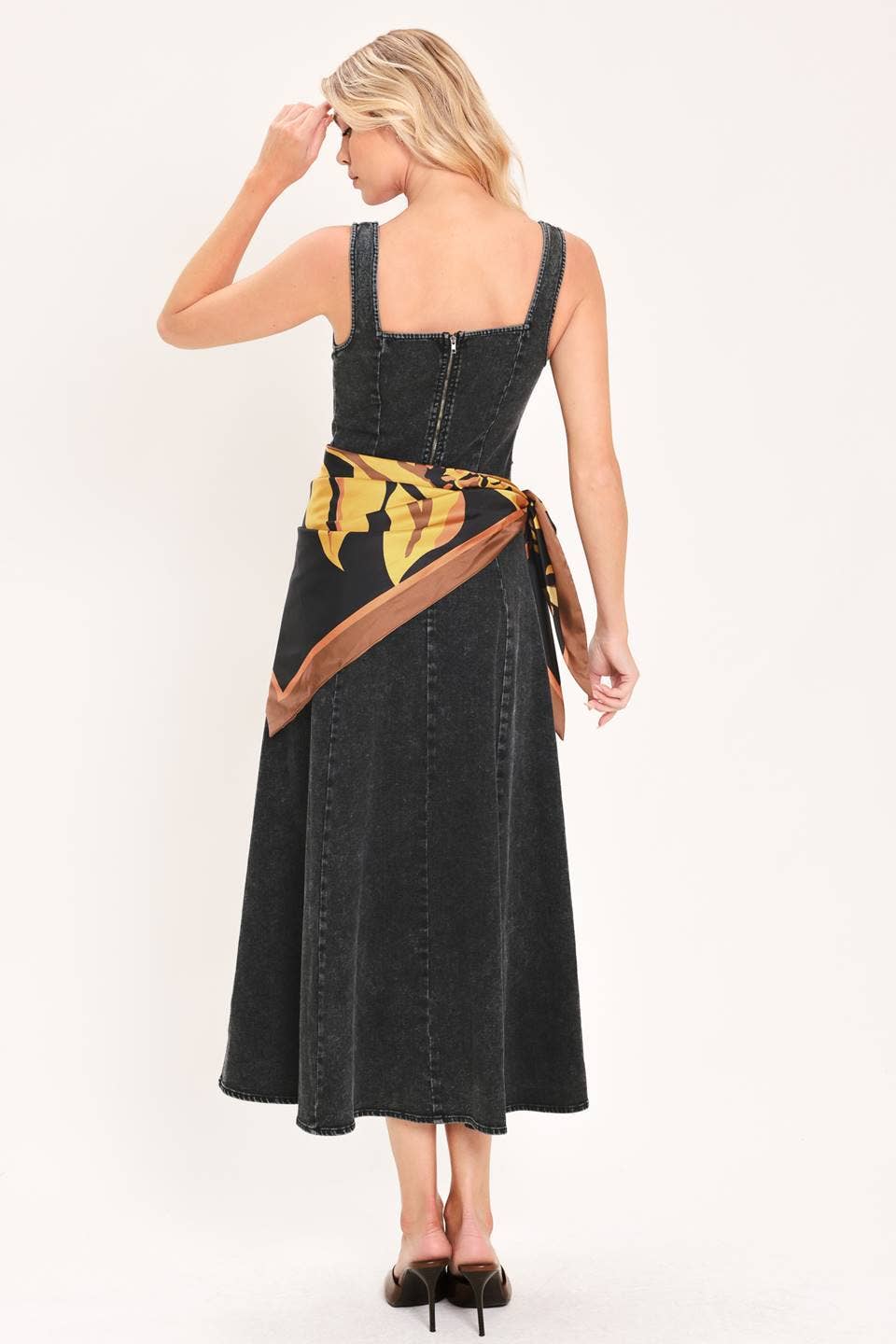 Graham Washed Denim Midi Dress