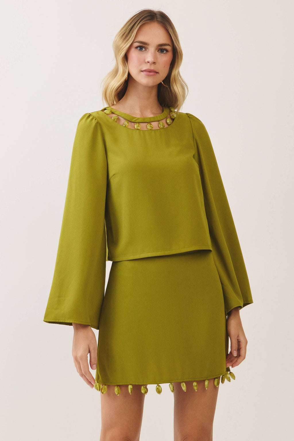 Tina Beaded Bell Sleeve Top