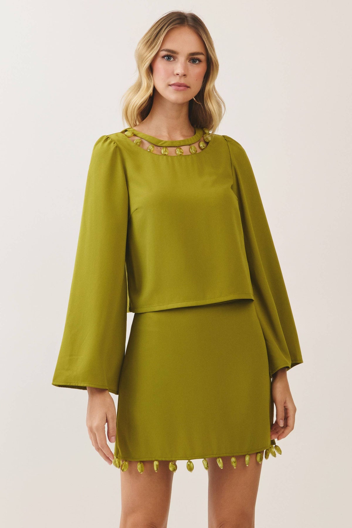 Tina Beaded Bell Sleeve Top