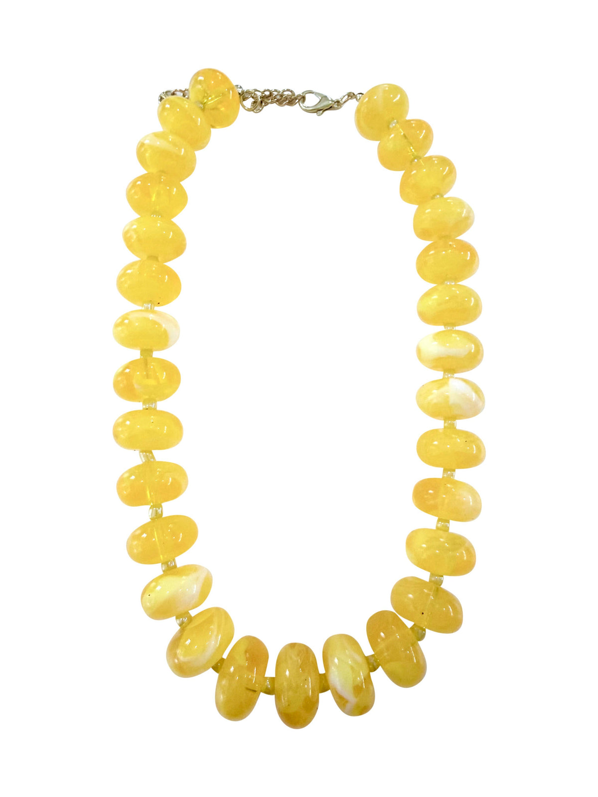 Angie Chunky Beaded Necklace - Yellow