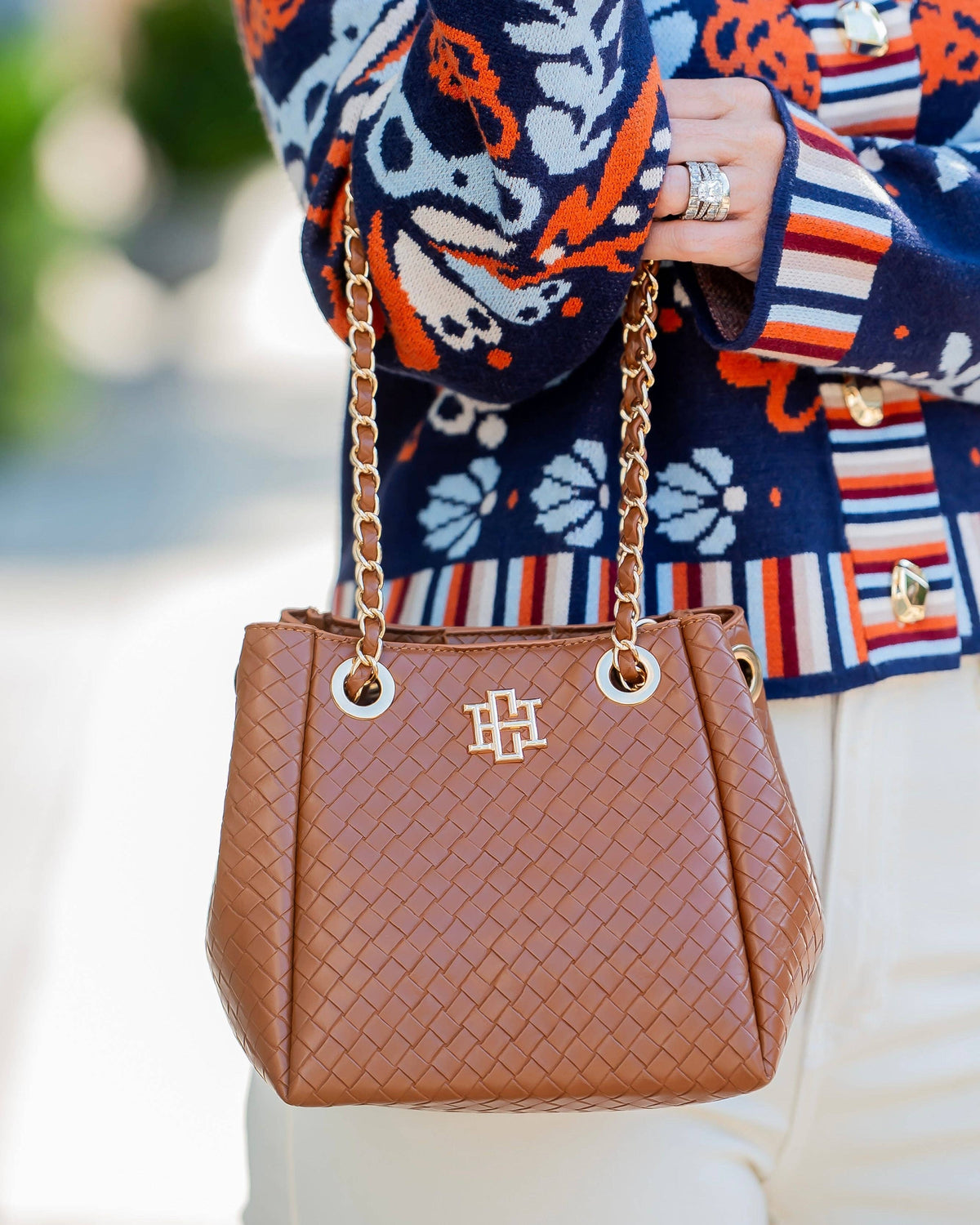Lainey Mini Tote Woven Saddle