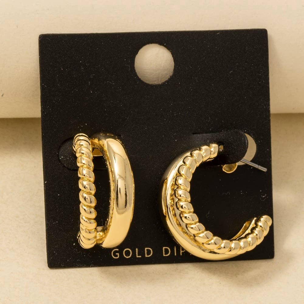 Gold Dipped Layered Hoop Earrings