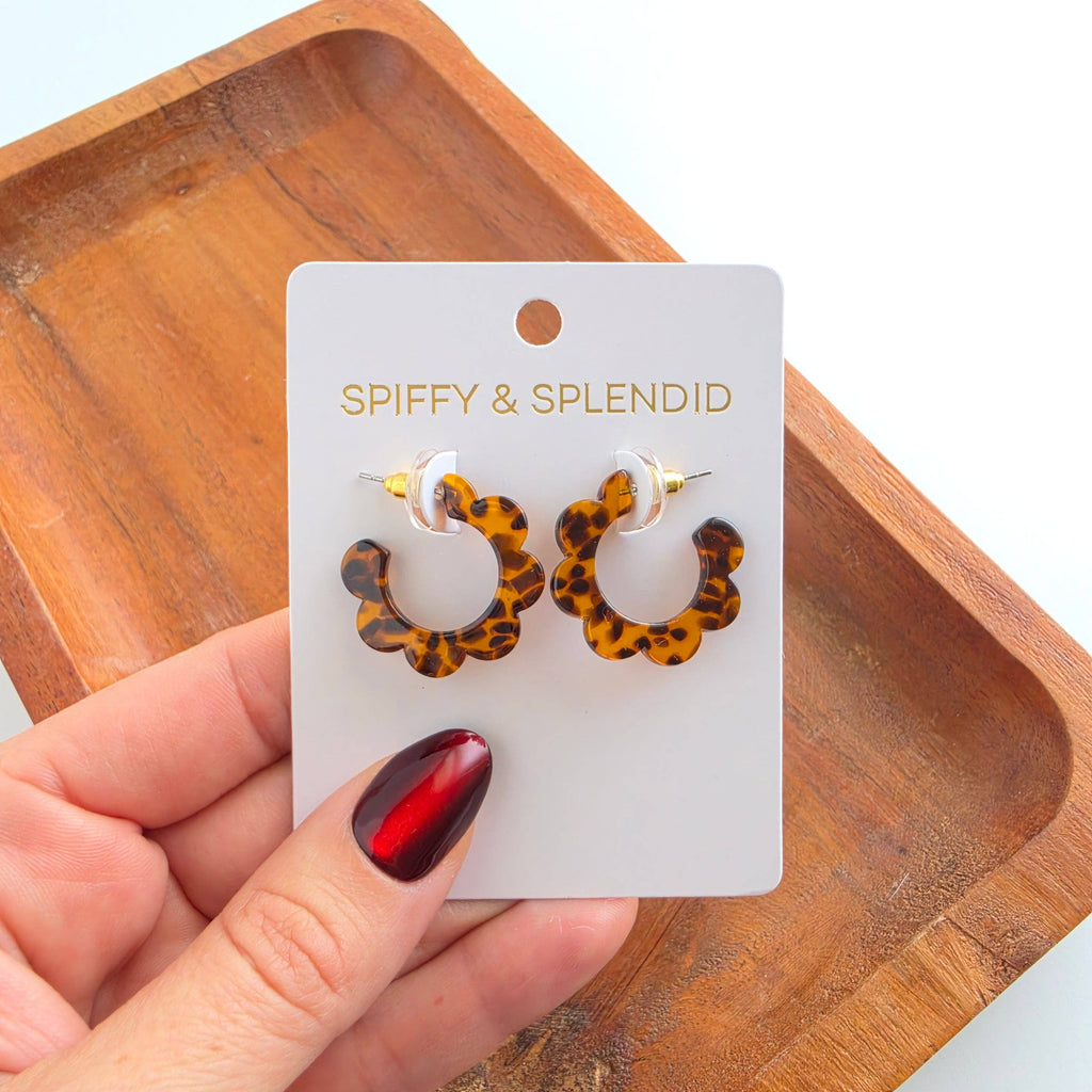 Flora Mini Hoops - Amber Dot