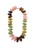 Delray Chunky Beaded Necklace- Blush/Green Mix