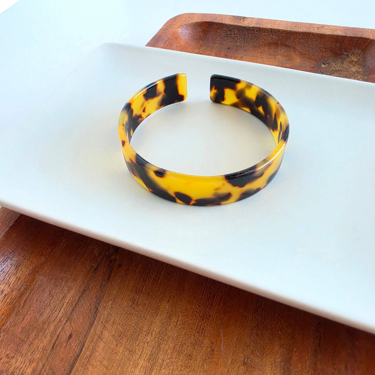 Brynn Bracelet - Tortoise Standard Acrylic Cuff