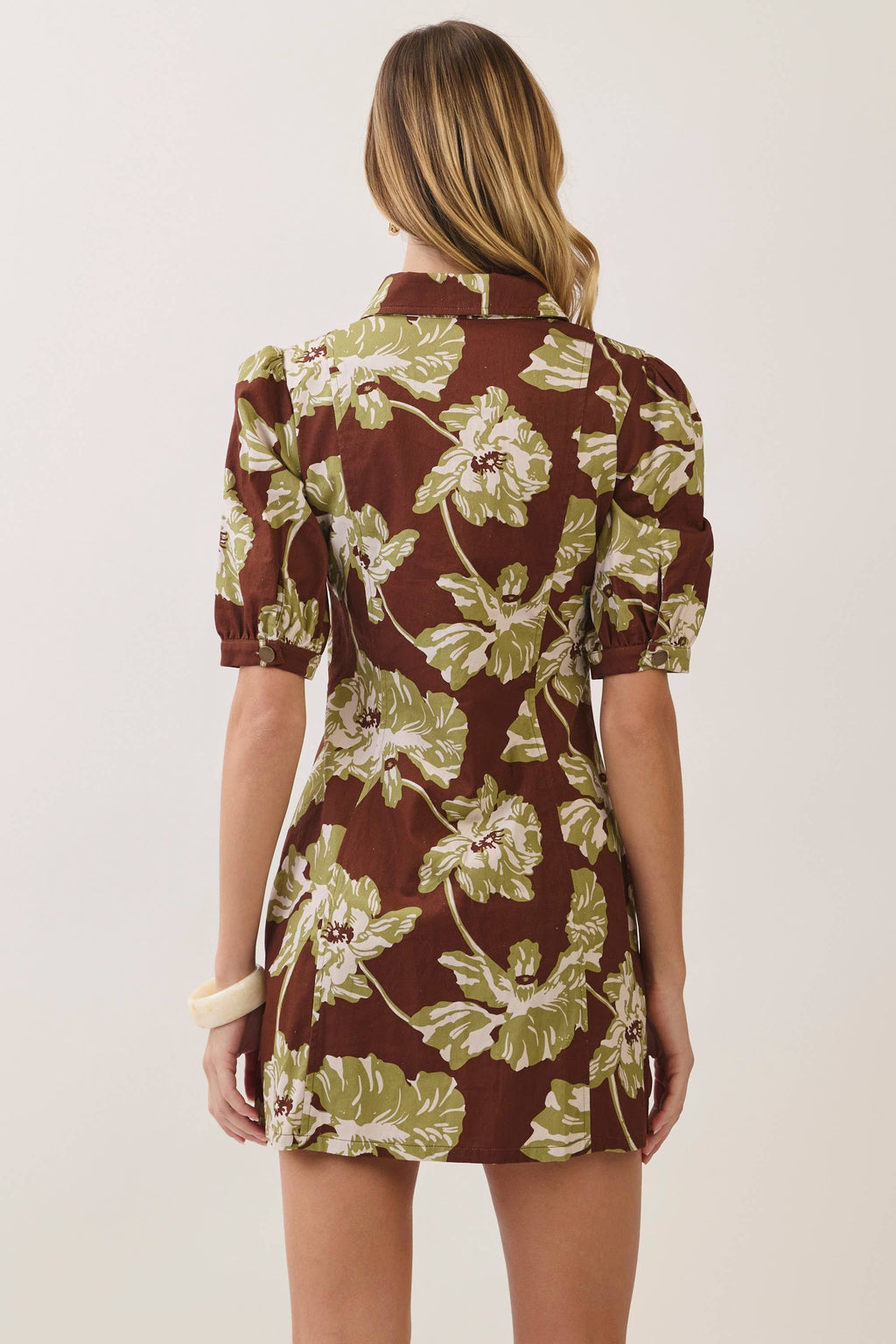 Ollie Floral Print Collared Button Down Dress