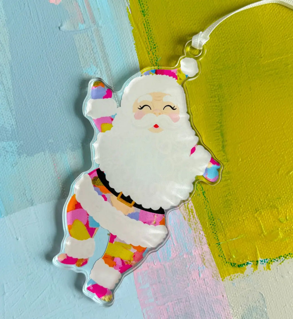 Merry & Bright  Santa Acrylic Ornament