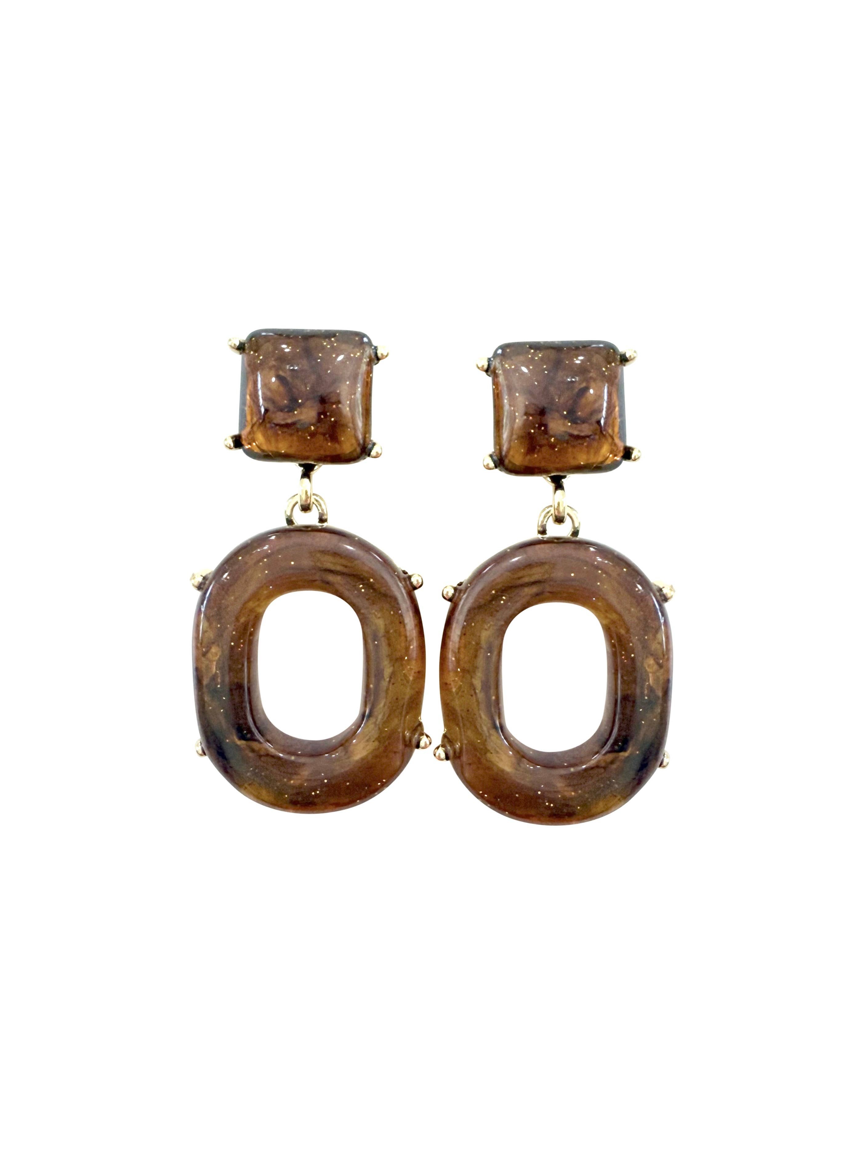 Hill Statement Earrings- Brown