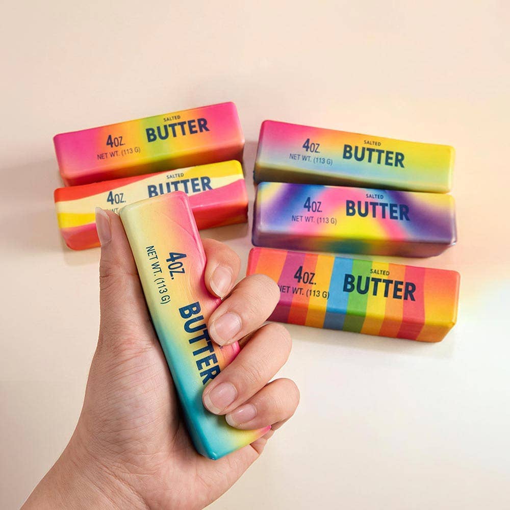 Rainbow Butter Bar Squeeze Squishy Stress Relief Toy