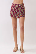 Autumn Floral Print Wrap Front Design Skort