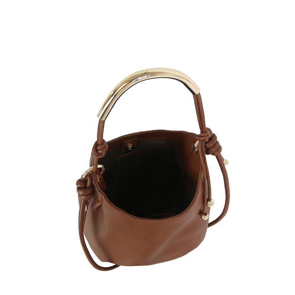 Kyle Curved Bar Handle Slouchy Bucket Bag