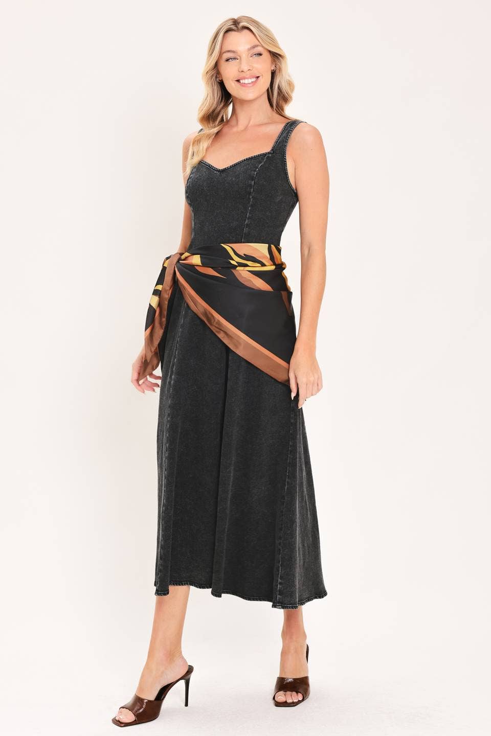 Graham Washed Denim Midi Dress