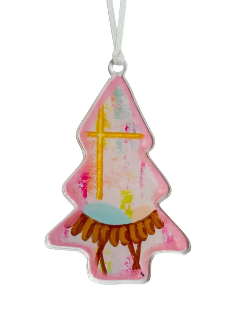 Away in a Manger - Blush Acrylic Ornament