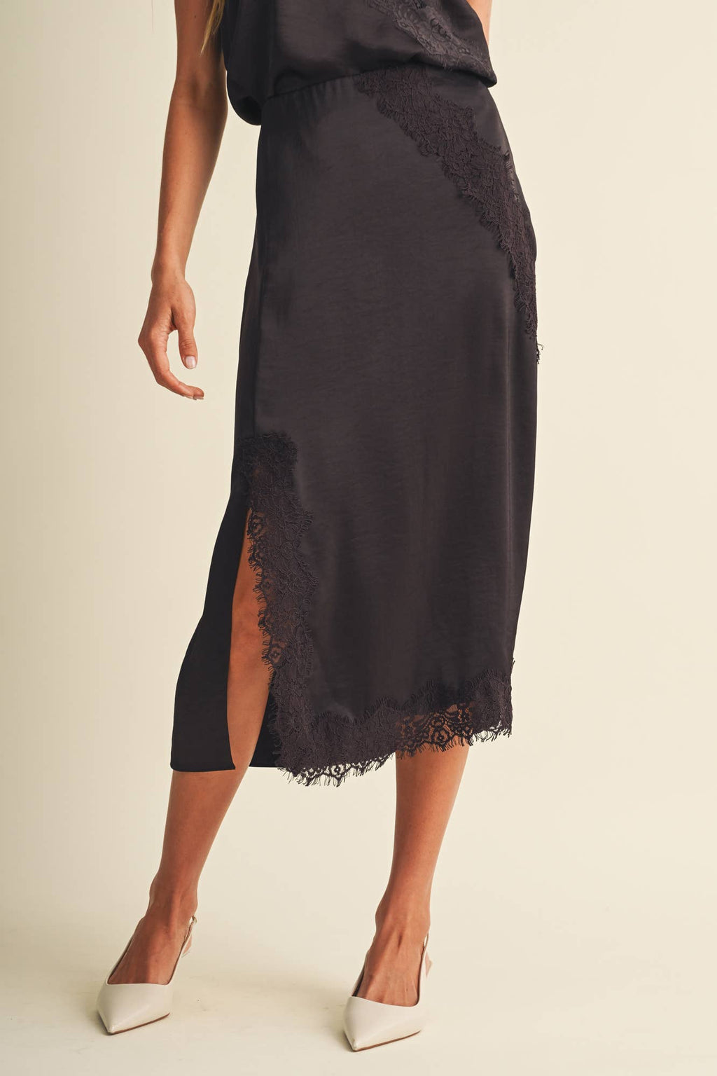 Constance Lace Slit Skirt