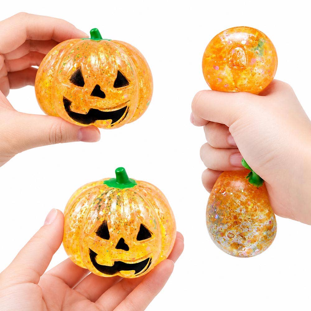 Glitter Halloween Pumpkin Squeeze Squishy Stress Relief Toy