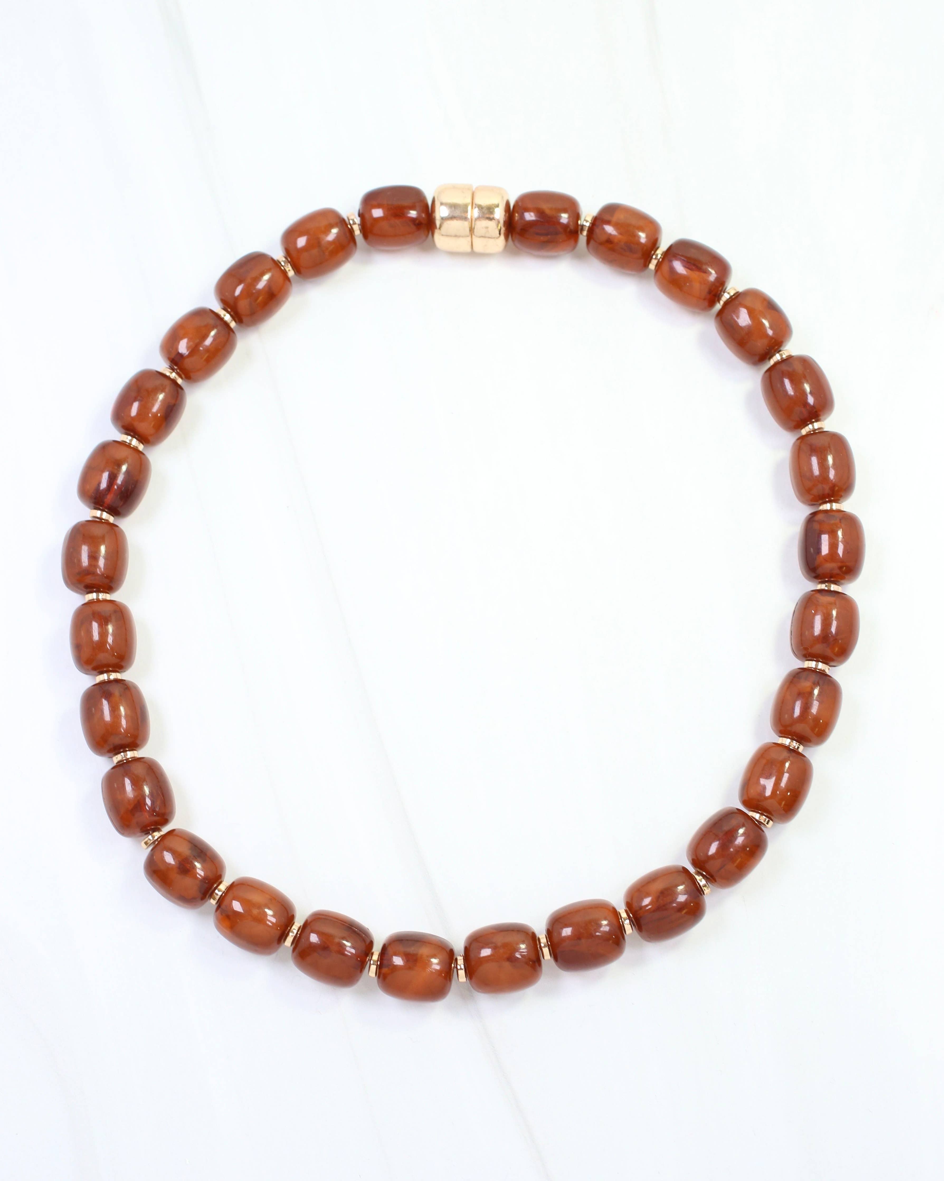 Karsyn Beaded Magnetic Necklace Brown