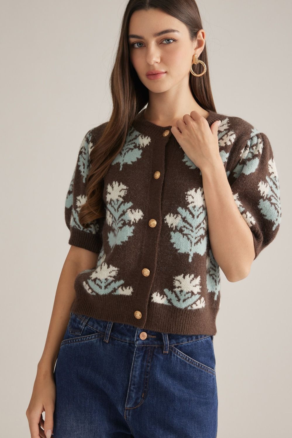 Happier Button Down Sweater
