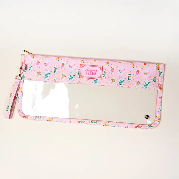 Mahjong Tile Keeper Pouch Pink