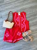 Poppy Embroidery Vest Top